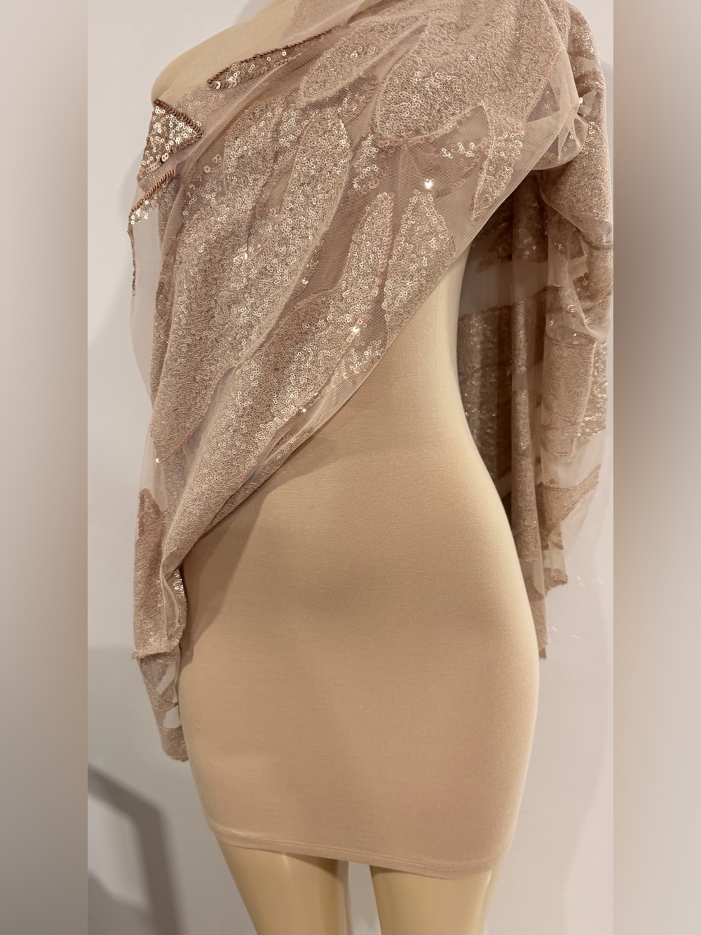 Bebe Corsican Nights Moore Asymmetrical Sequin Flame Dress Y2K - Picture 7 of 10